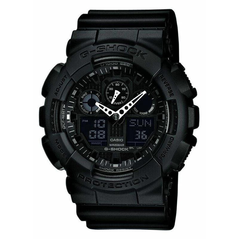 Casio Men`s Watch G-shock Black Resin Strap Anti-magnetic Ana-digital GA100-1A1