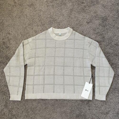 Lululemon Sweater Adult Medium Lab Reflective Knit Crewneck Check Grey Men`s