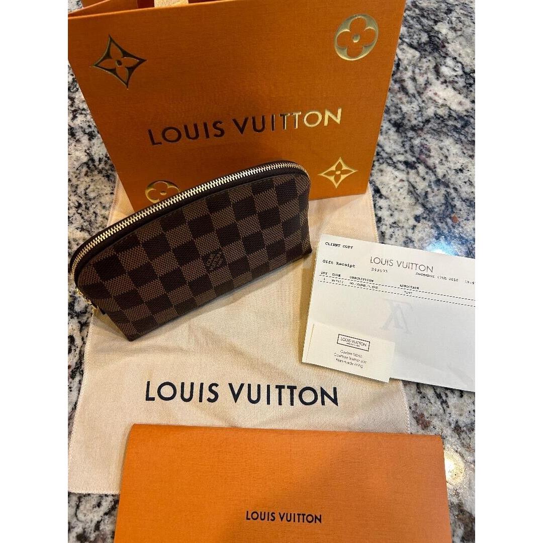 Louis Vuitton Cosmetic Pouch Canvas Damier Ebene N47516