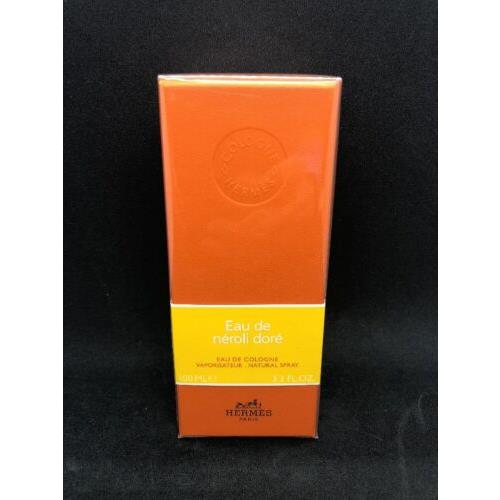 Hermes Eau DE Neroli Dore Eau DE Cologne Natural Spray 3.3 OZ Boxed