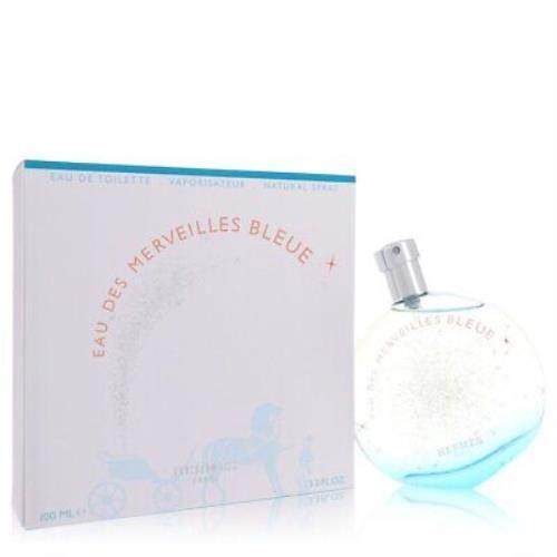 Eau Des Merveilles Bleue by Hermes Eau De Toilette Spray 3.4 oz For Women