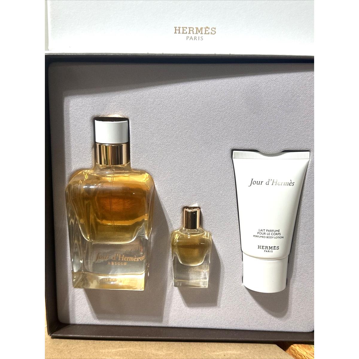 Jour D`hermes Absolu by Hermes For Women - 3 Pc Gift Set