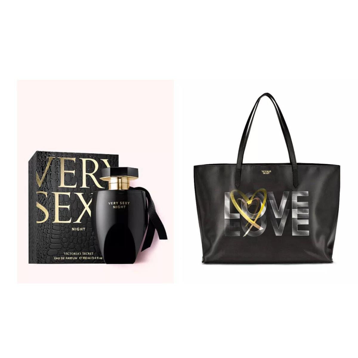 Victoria`s Secret Very Sexy Night Eau de Parfum 3.4 Fl.oz. and Love Tote Bag