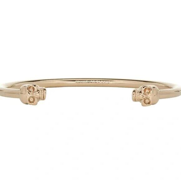 Amq Alexander Mcqueen Thin Twin Skull Bracelet