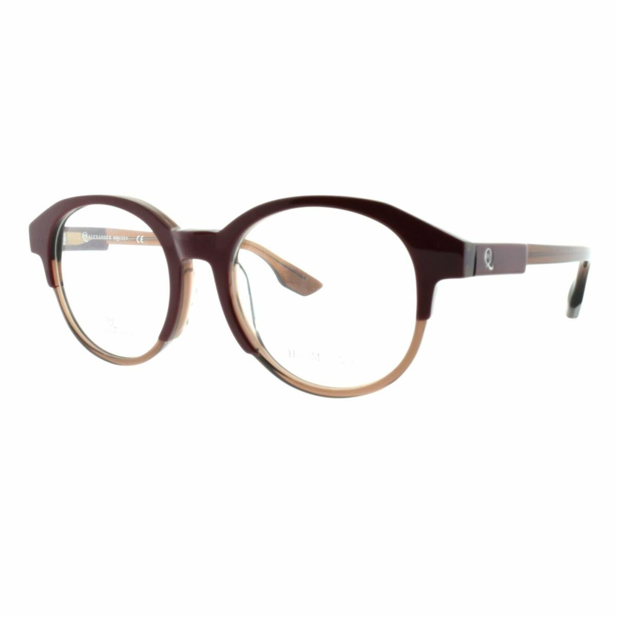 Alexander Mcqueen Mcq 0054/F Ggf Burgundy Brown Round Optical Frames Eyeglasses