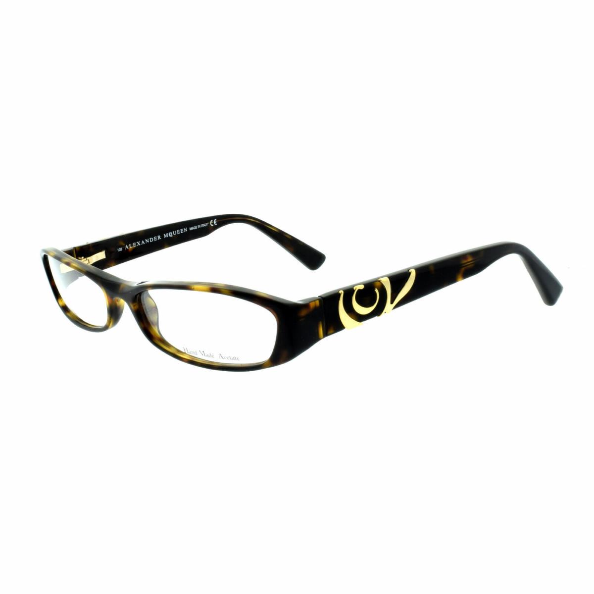 Alexander Mcqueen Amq 4118 086 Havana Rectangle Women Optical Frames Eyeglasses