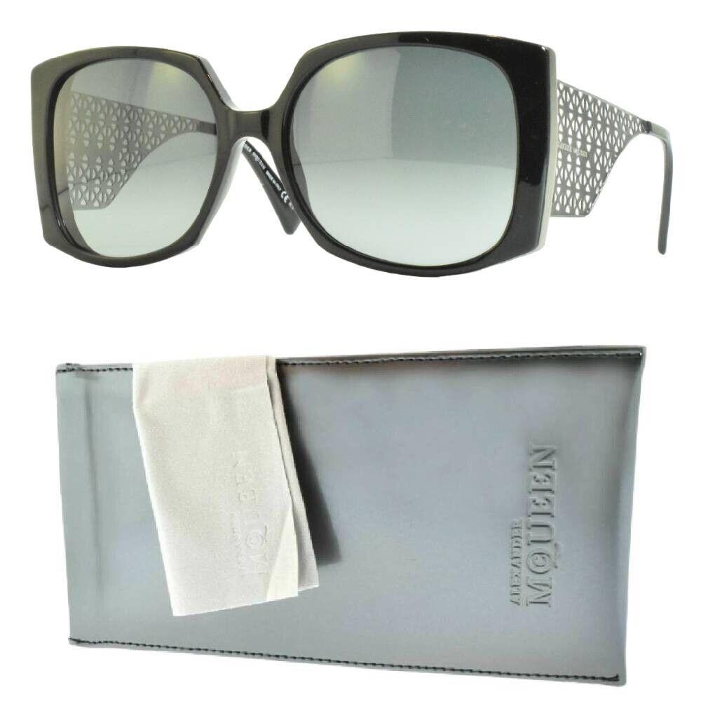 Alexander Mcqueen Amq 4274/S Unisex Full Rim Black Square Sunglasses - Frame: Black, Lens: Gray