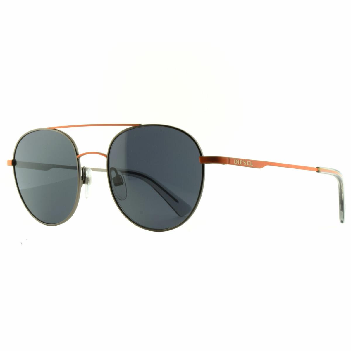 Diesel DL0286 44A Orange Round UV Grey Lens Sunglasses