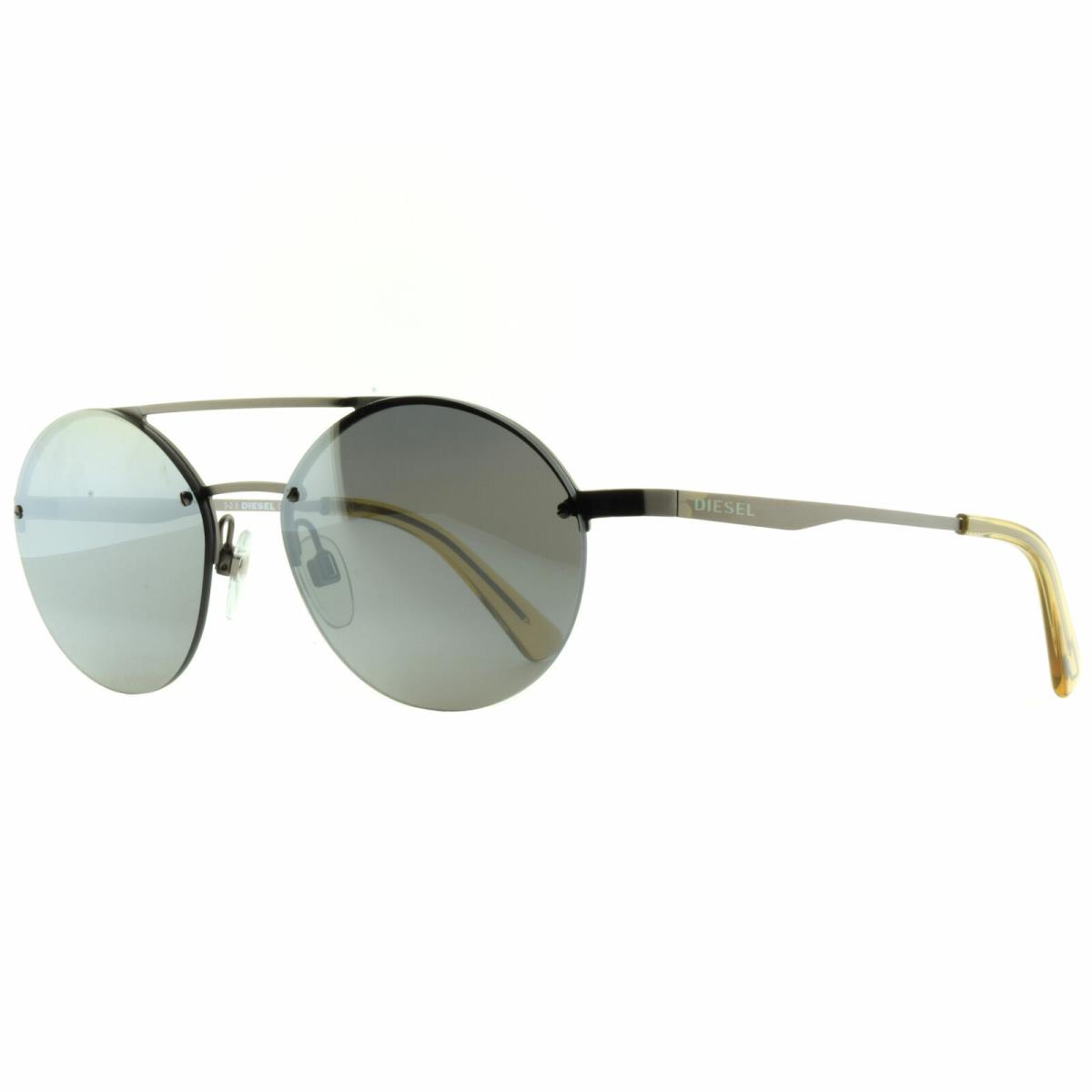 Diesel DL0275 09C Silver Round UV Grey Lens Sunglasses