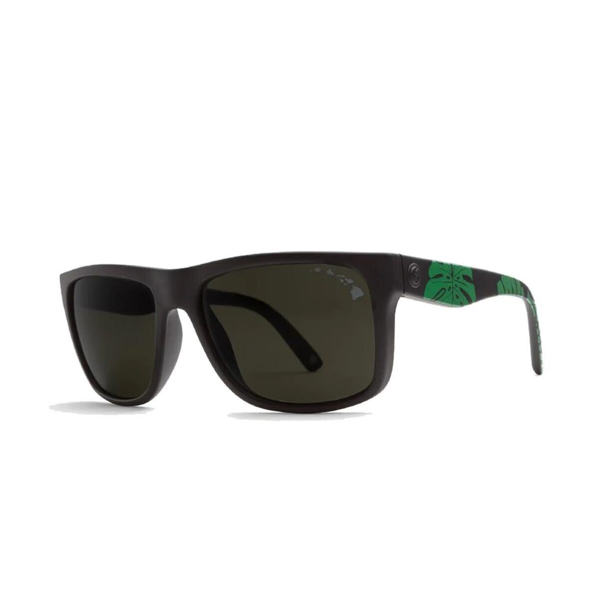 Electric Swingarm Sunglasses Hawaii Black Green with Grey Polarized Lens