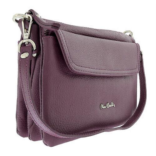 Pierre Cardin Lavender Leather Small Clutch Crossbody Bag