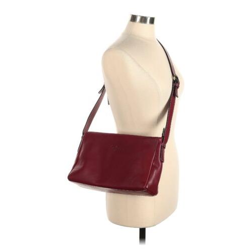 Pierre Cardin Burgundy Leather Medium Shoulder Crossbody Bag 13x8x3