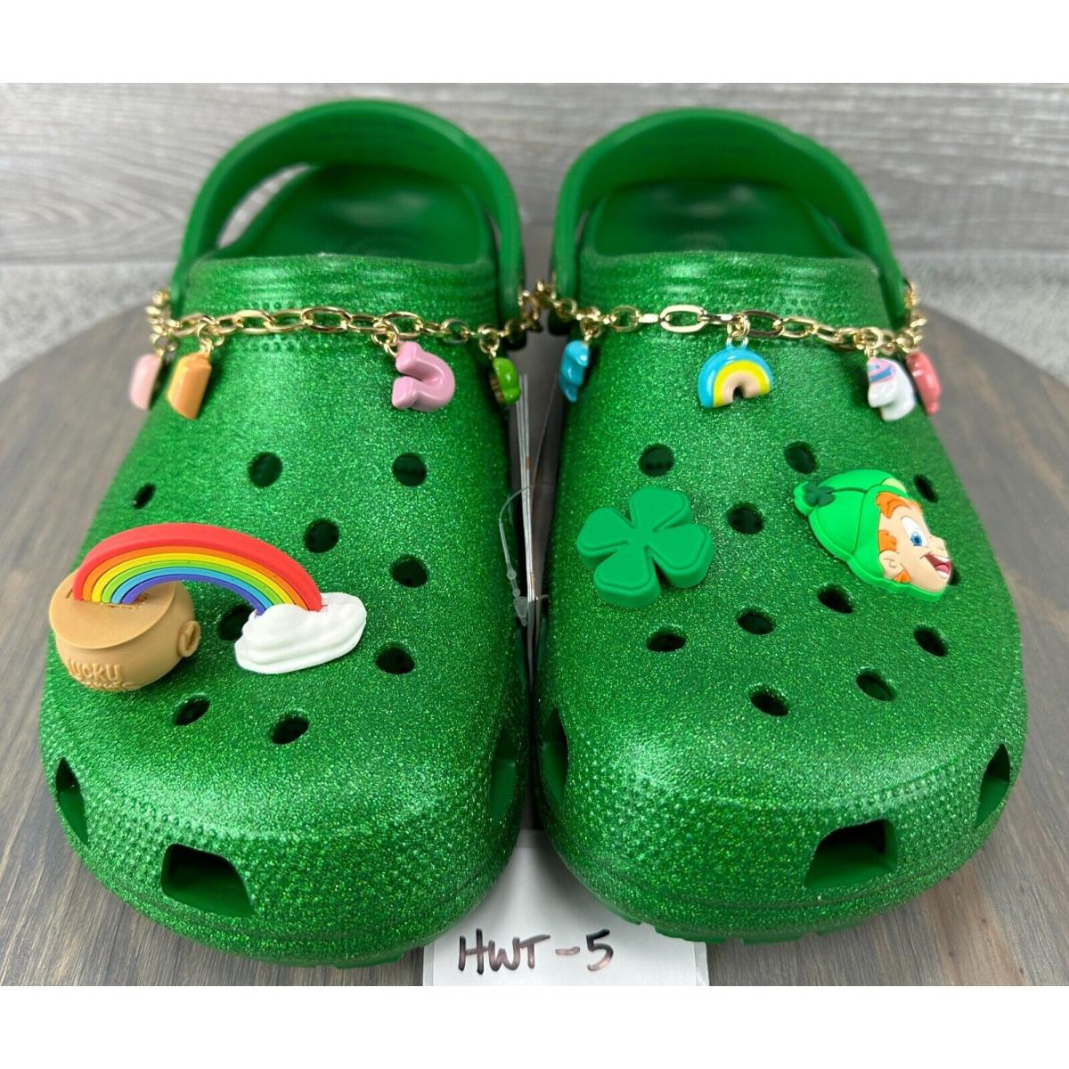 Crocs Lucky Charms Green Classic Clog Men 10 Women 12 with Jibbitz - 2024