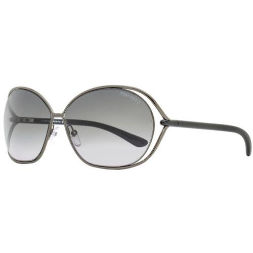 Tom Ford Carla Women`s Oval Cutaway Sunglasses - FT0157 - Made In Italy Gunmetal/Black (08B-66)