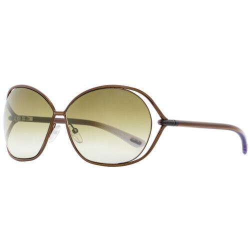 Tom Ford Carla Women`s Oval Cutaway Sunglasses - FT0157 - Made In Italy Shiny Brown/Lilac (48F-66)