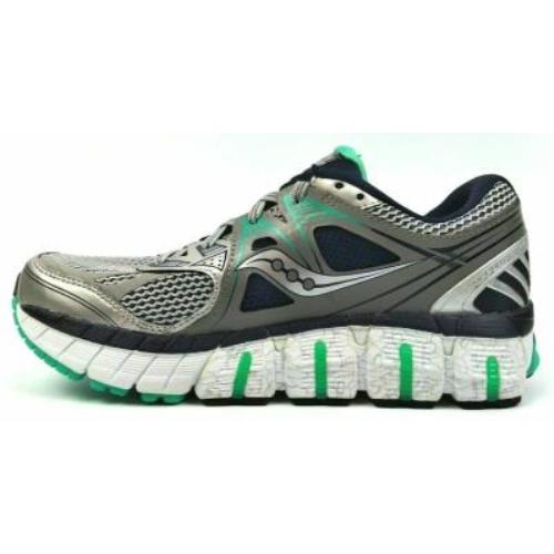 Saucony Women`s Running Shoes Lightweight Redeemer Isofit Pwr Grid + Silver / Green / Blue