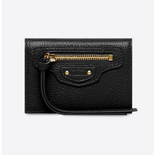 Black Balenciaga Neo Classic Mini Wallet 640107
