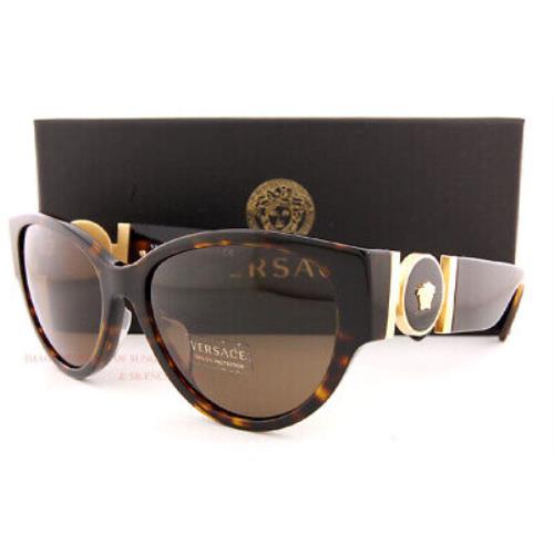 Versace Sunglasses VE 4368 108/73 Havana/brown For Women