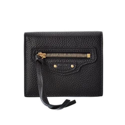 Black Balenciaga Leather Card Holder 640111