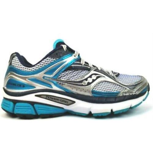 Saucony Women`s Running Shoes Stabil CS3 Power Grid White Blue Navy 5 M