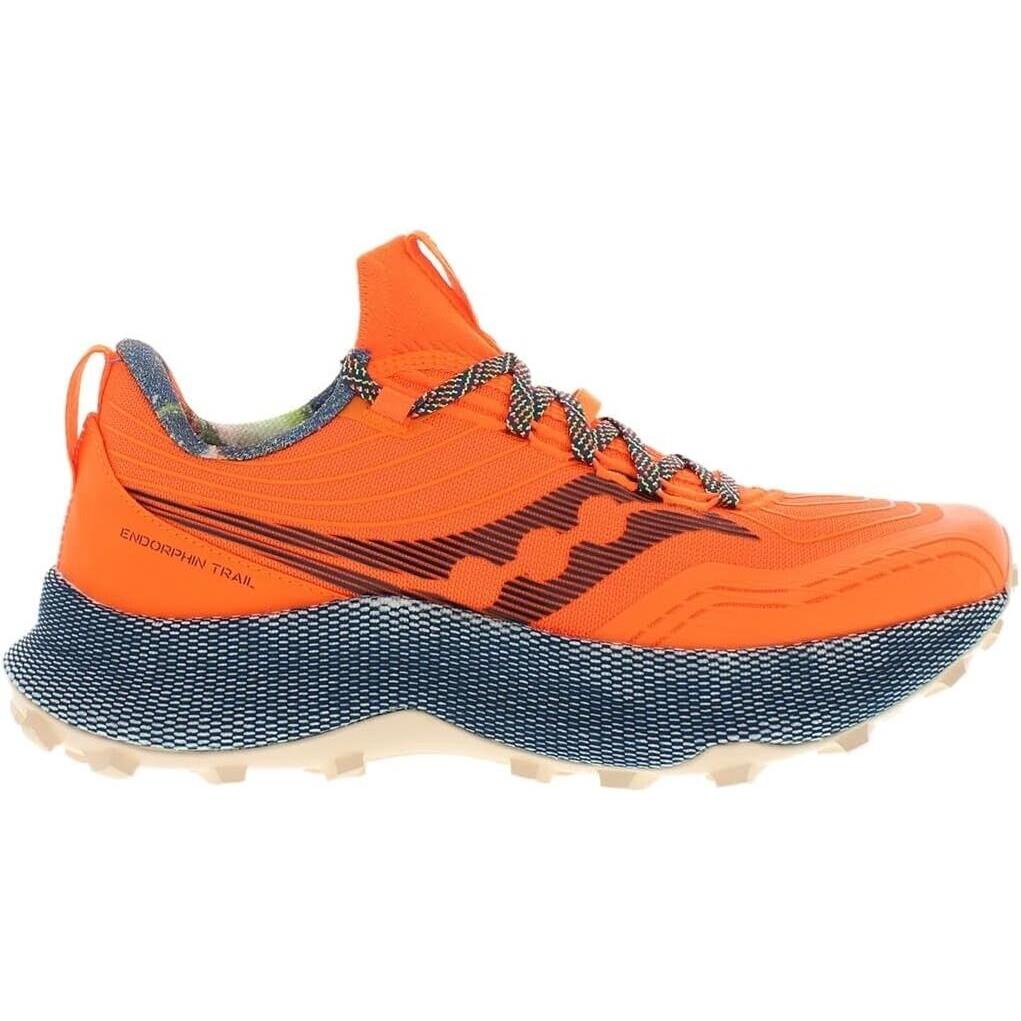 Saucony Endorphin Trail Womens Shoes Size 7.5 Orange/grey