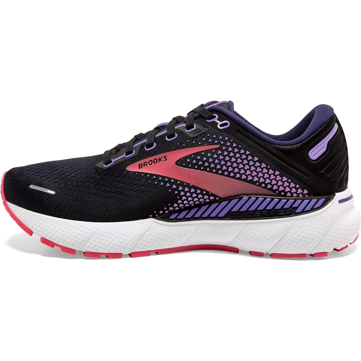 Brooks Womens Adrenaline Gts 22 120353 080 Black Purple Coral Wide Running Shoes Black / Purple / Coral (080)