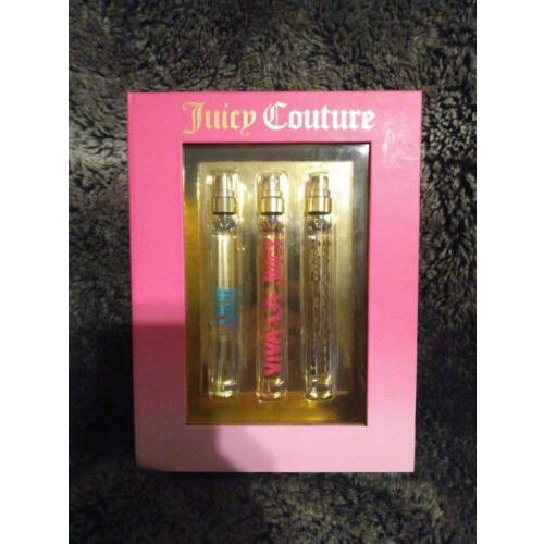 Juicy Couture Women`s 3Pc Travel Spray Gift Set Viva La Juicy Oui Vljgold