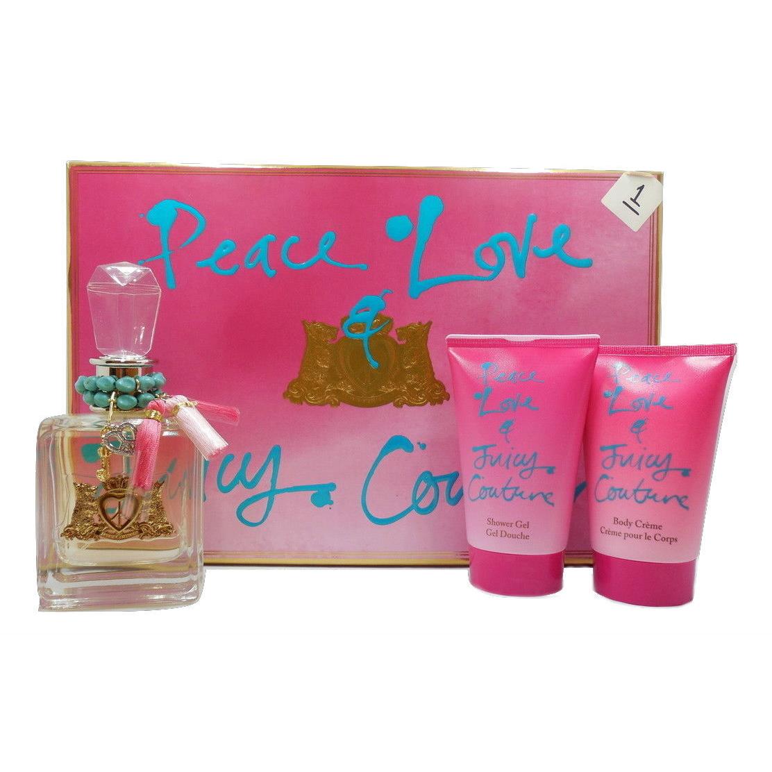 Peace Love BY Juicy Couture 3 Piece Gift Set with Edp Spray 100 ML/3.4 Oz. D