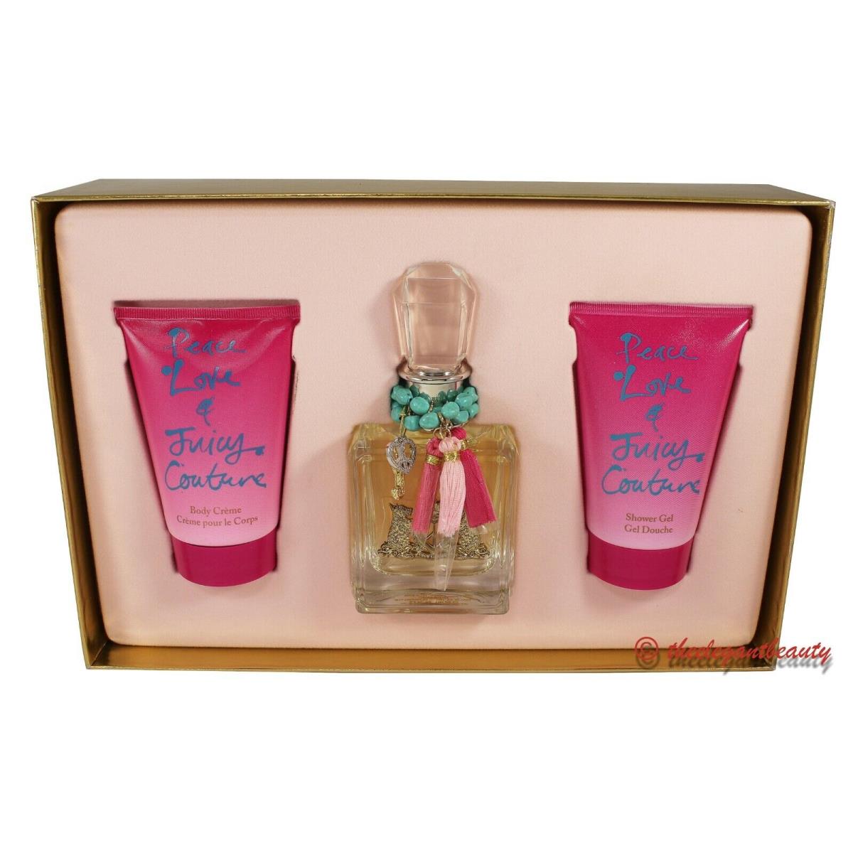 Peace Love Juicy Couture 3 Pcs Gift Set with 3.4oz Edp For Women