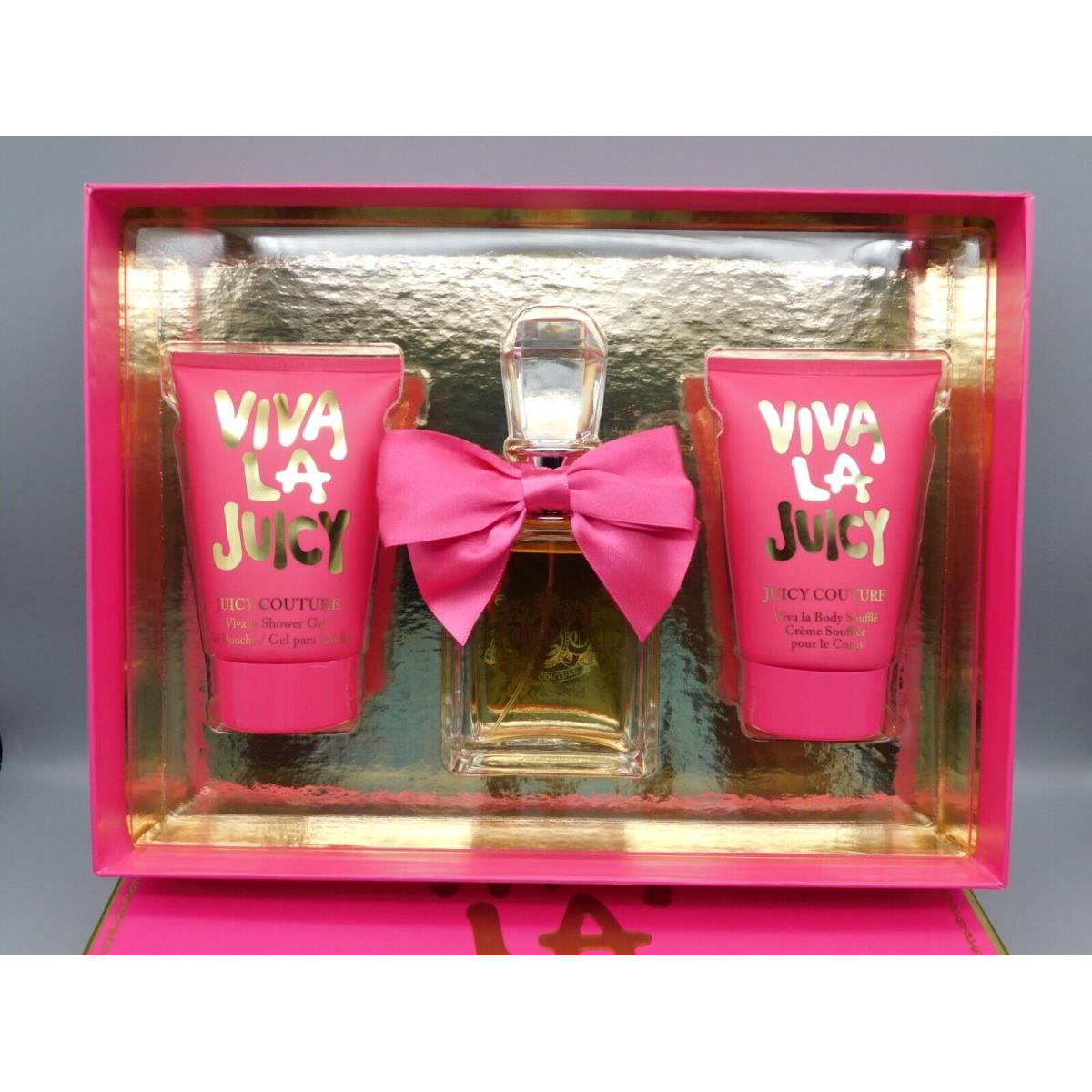 Viva La Juicy Gift Set by Juicy Couture Eau de Toilette Spray 3.4 Oz/body Lotion