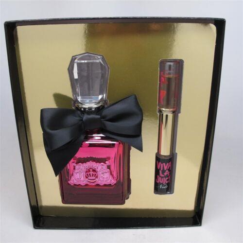 Viva LA Noir by Juicy Couture Set: 3.4 oz Edp Spray 0.17 oz Edp Roll On/gloss