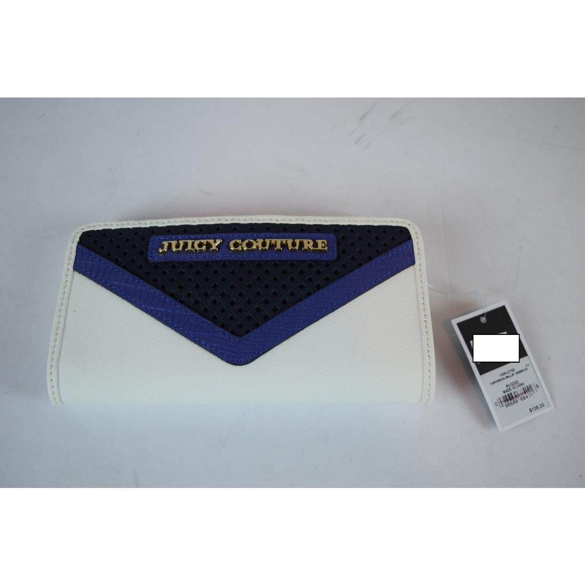 Juicy Couture Continential Wallet Sierra Colorblock White Blue Wallet