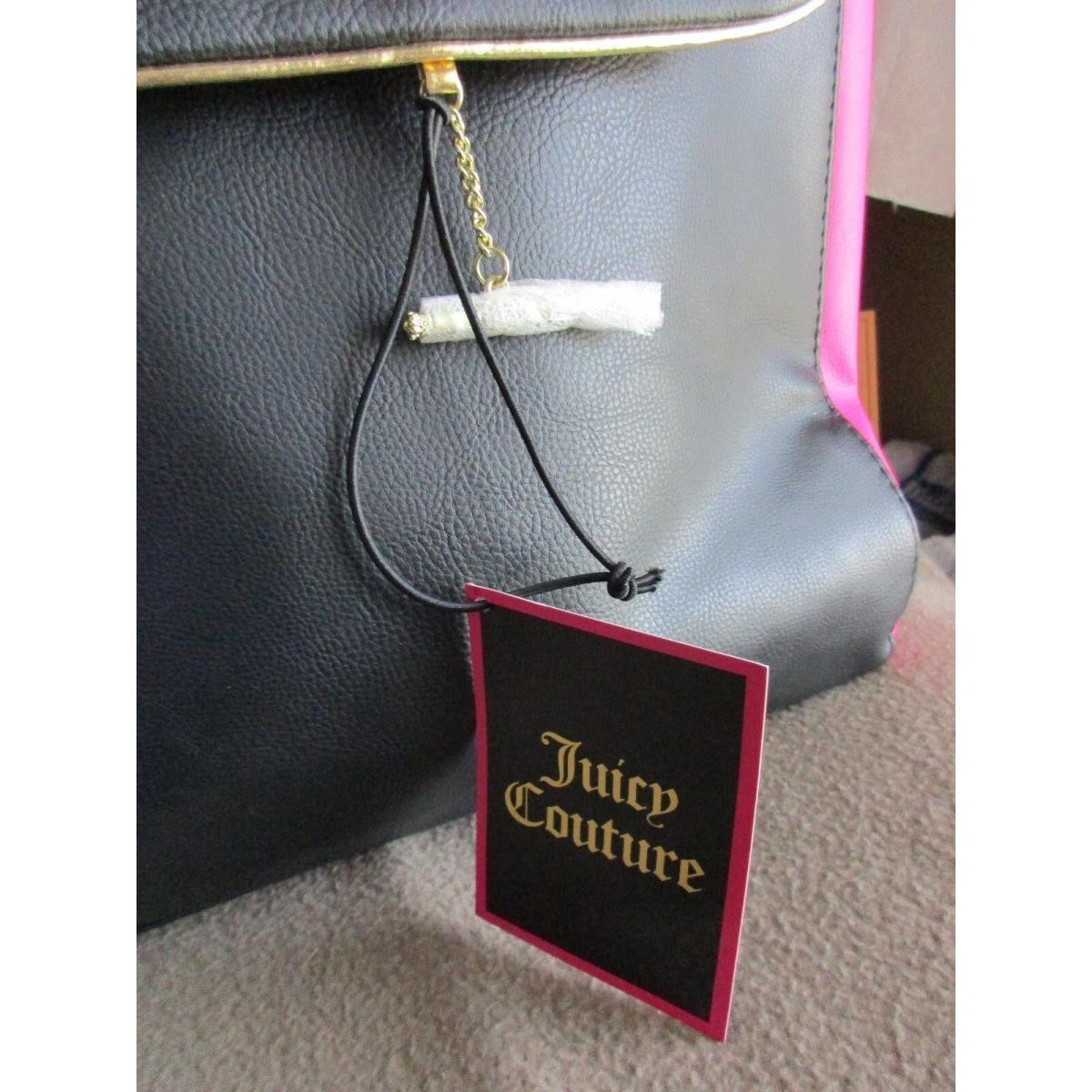 Juicy Couture Pvc Leather Backpack Black and Pink Purse