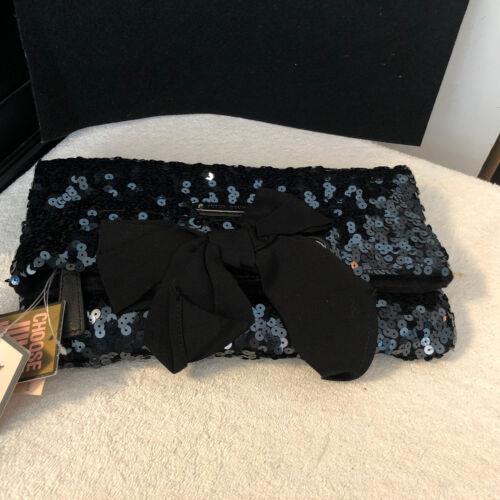 Juicy Couture Regal Black/blue Sequin Clutch Purse