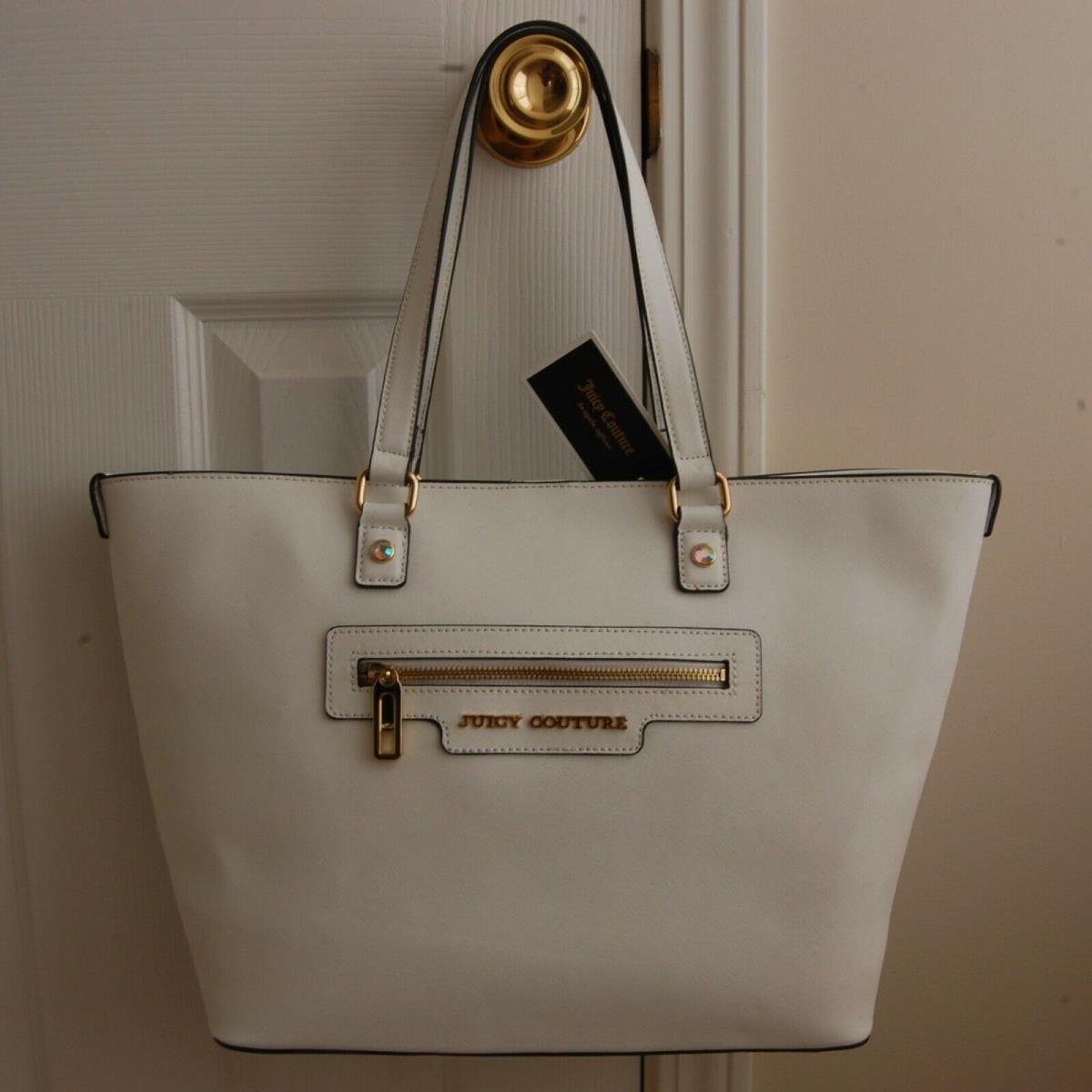 Juicy Couture Women`s Saffiano Leather Tote White YHRUS105