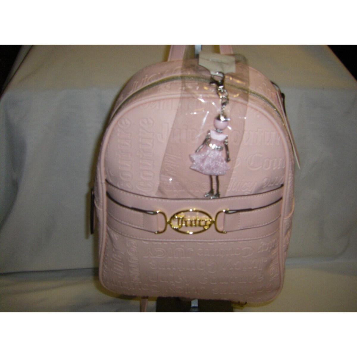 Juicy Couture Deboss Macroon Medallion Mini Backpack Pink Doll Keycha