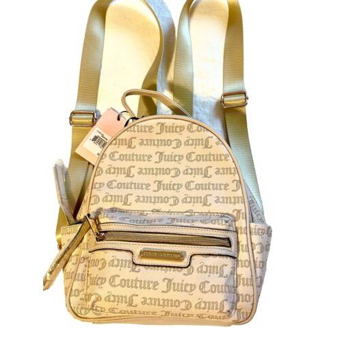 Juicy Couture Rosie Sandstone Mini Backpack 11x11x6 Inch Adj Strap Pockets