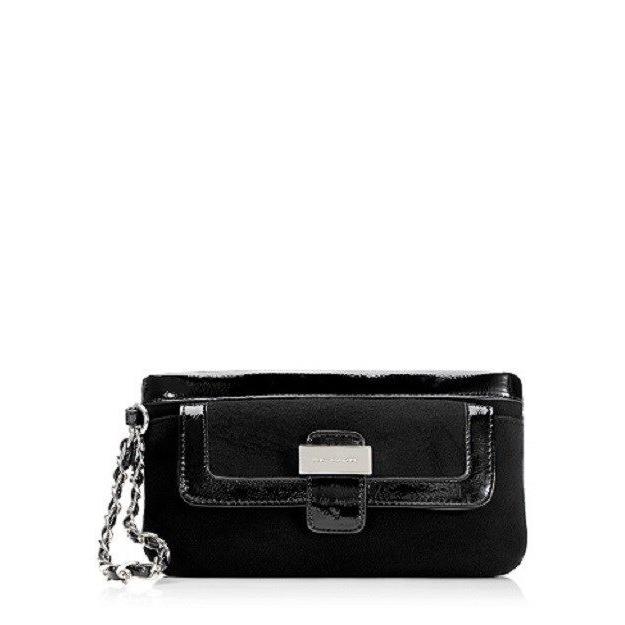 Juicy Couture Derby Medium Wool Wristlet Clutch Purse Wallet Black