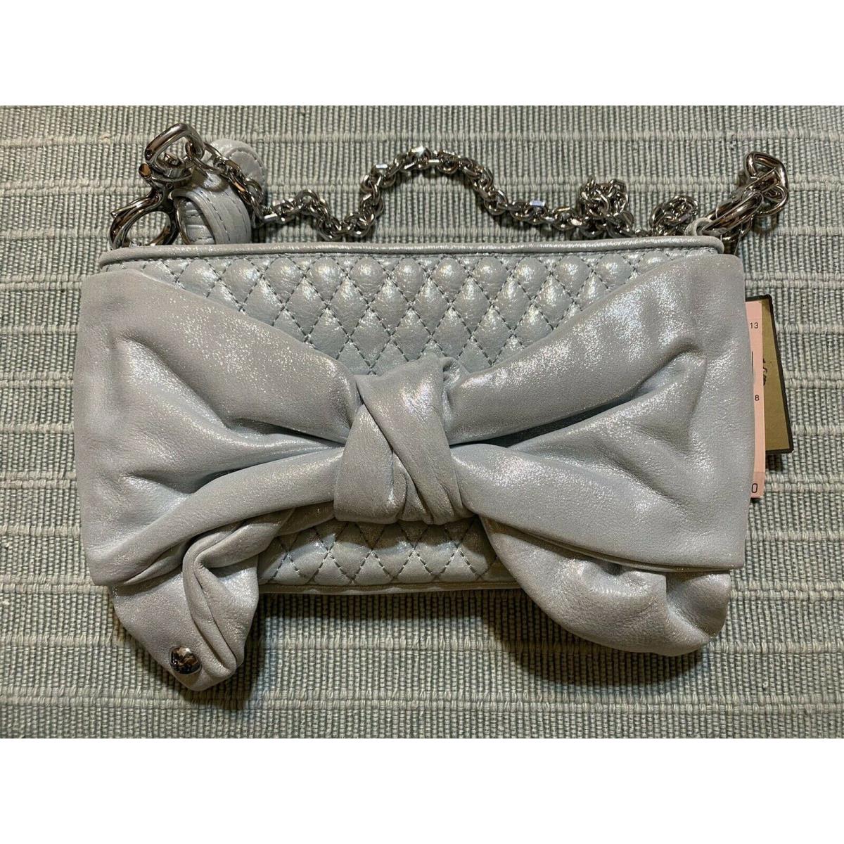 Juicy Couture Silver SF Egg Shm Leather Clutch YHRU2219