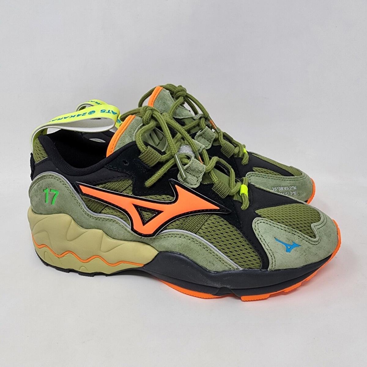 Mizuno Wave Rider 1 24Karats x Mita Olive Green Orange Sneakers Men`s Size 6.5