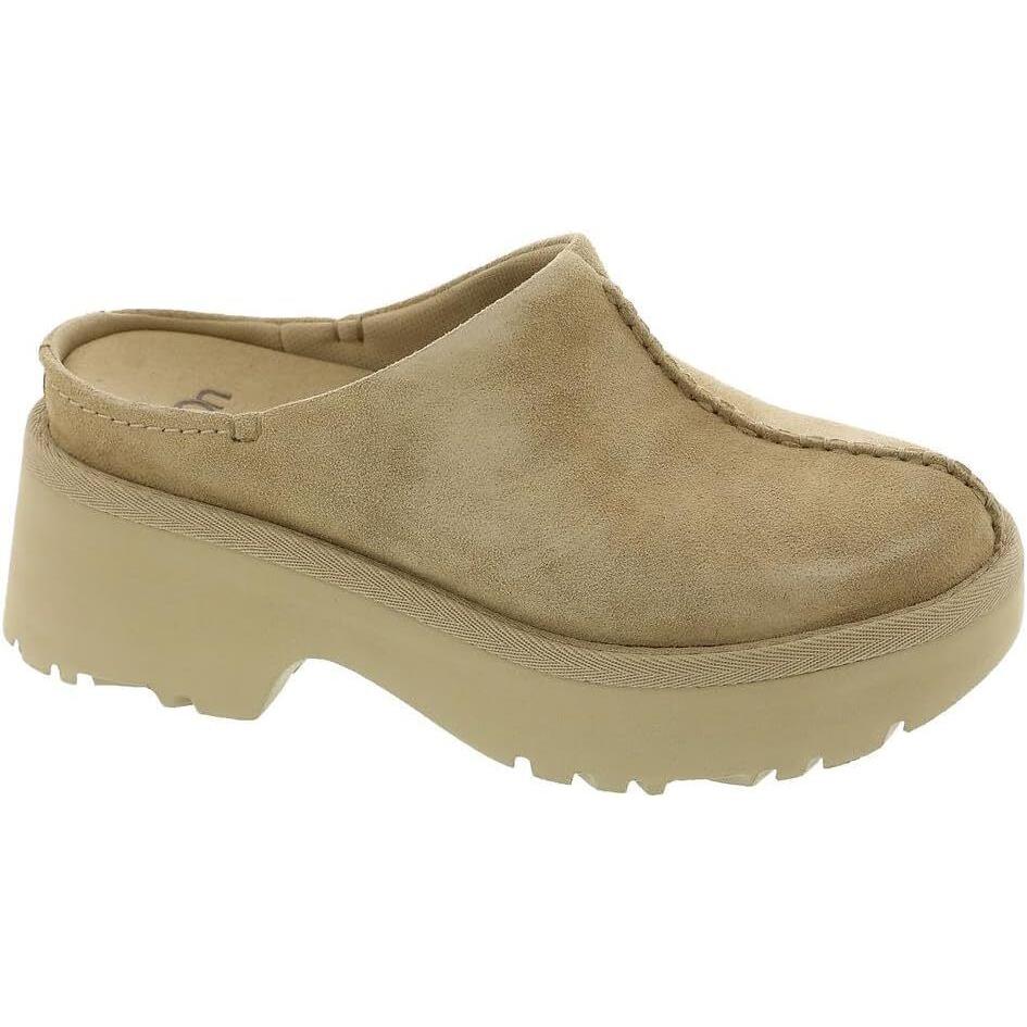 Women`s Shoes Ugg Heights Clog Suede Platform Mules 1152731 Sand