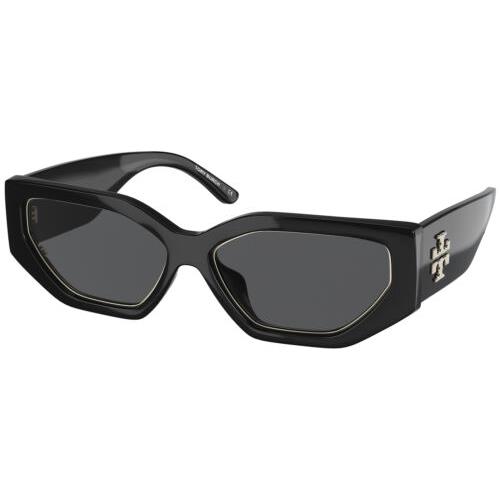 Tory Burch Kira Chunky Geometric Cat-eye Sunglasses - TY9070U Black/Grey (179187-55)