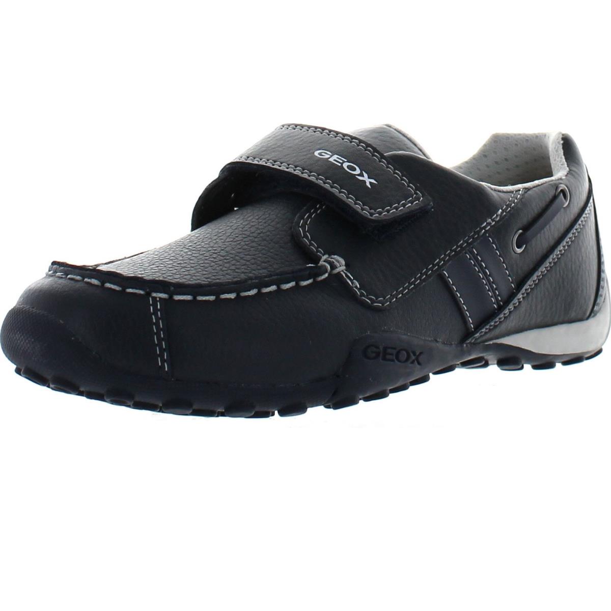 Geox Boys Jr Snake Moc Dress Casual Loafers Shoes Navy/Grey
