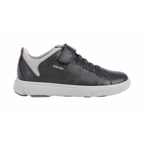 Geox Nebcup Junior Boys Black/grey Leather Casual Shoes J02AZB04614C0017