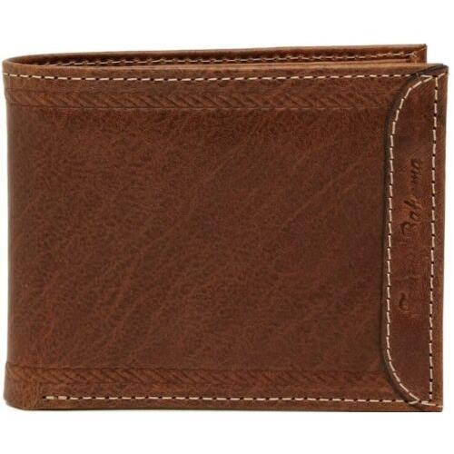 Tommy Bahama Men`s Leather Bifold 6 Pocket Wallet Tan