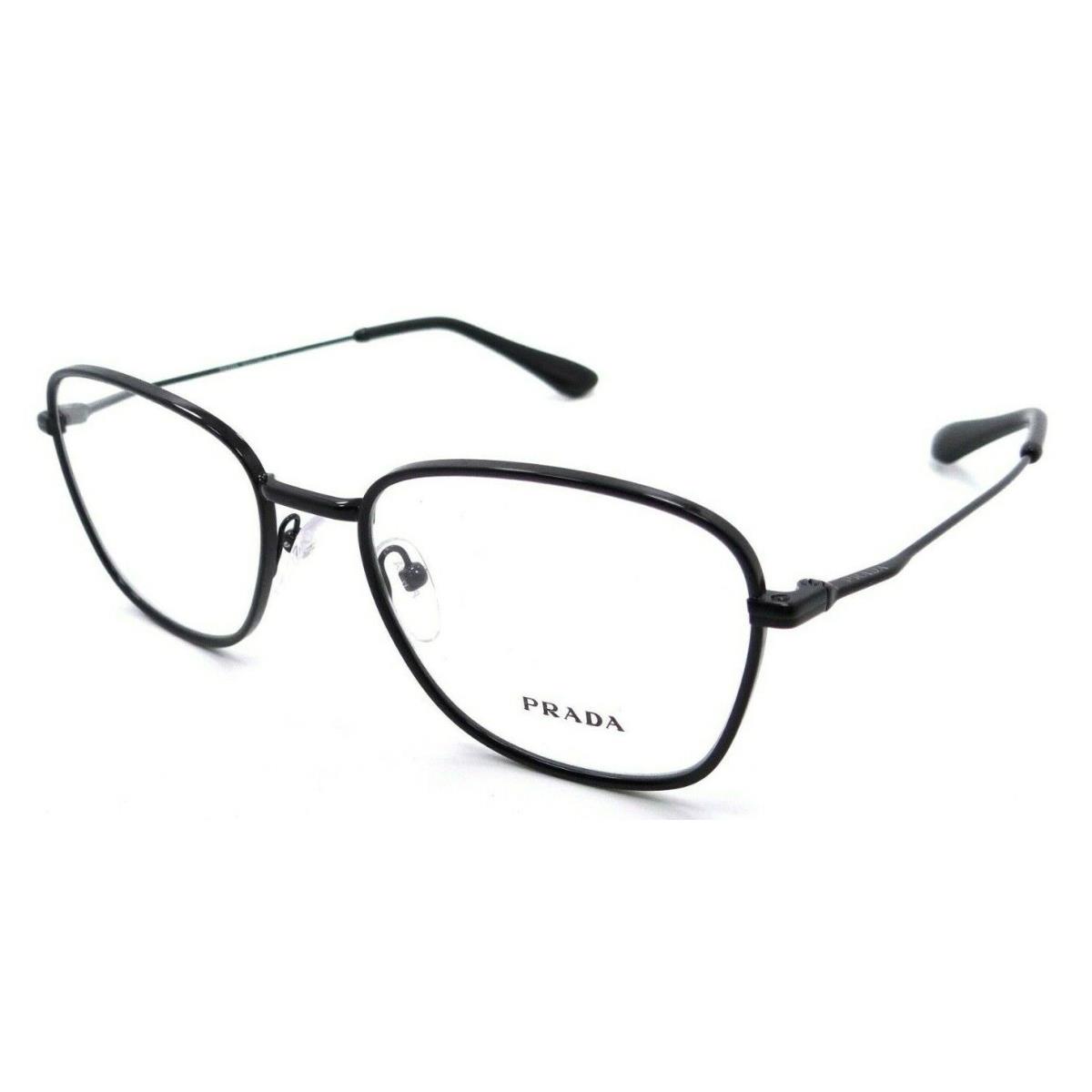 Prada Eyeglasses Frames PR 64XV 1AB-1O1 52-19-145 Shiny Black Made in Italy