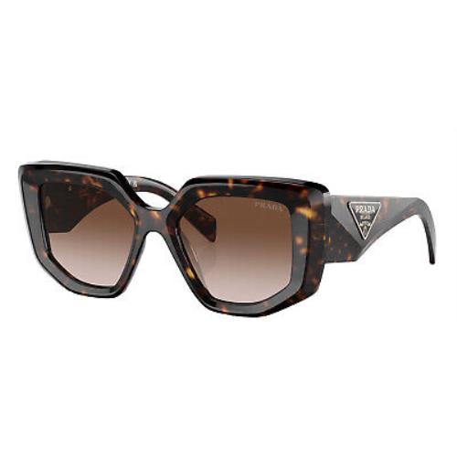 Prada PR 14ZS 2AU6S1 Tortoise Plastic Fashion Sunglasses Brown Gradient Lens