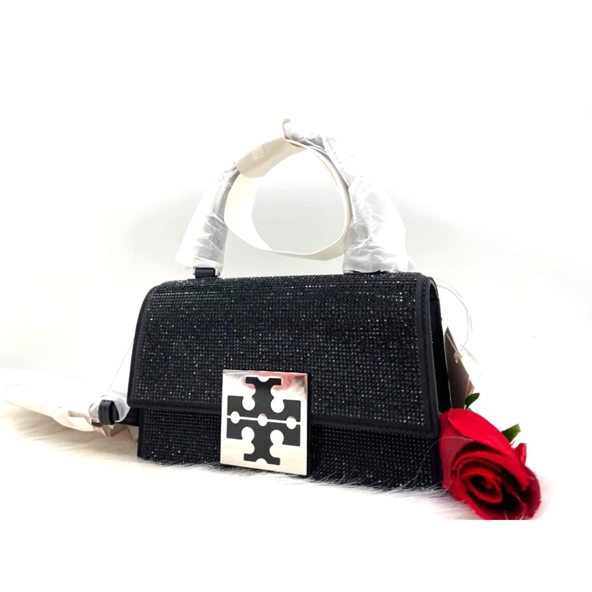 Tory Burch Bon Bon Mini Embellished Top-handle Crossbody Bag In Black