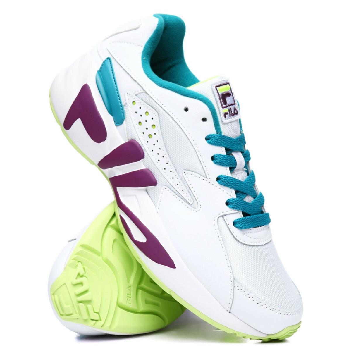 Limited Edition Mens Fila Mindblower White Purple Turq Lace UP Run Sneakers