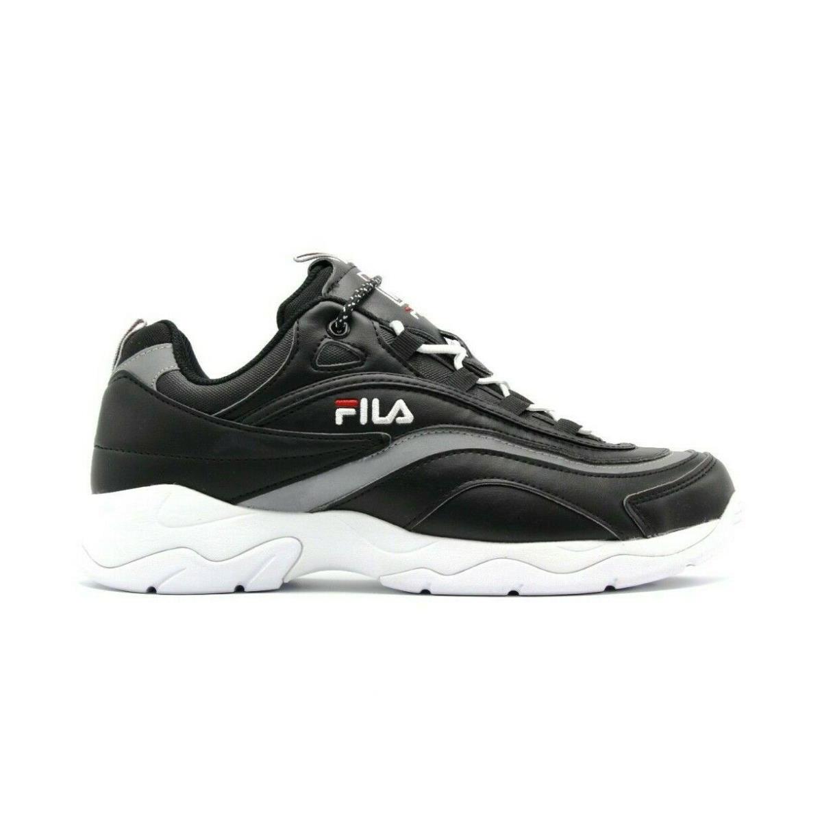 Mens Fila Ray Classic Limited Edition Black Silver Lace UP Comfort Sneakers